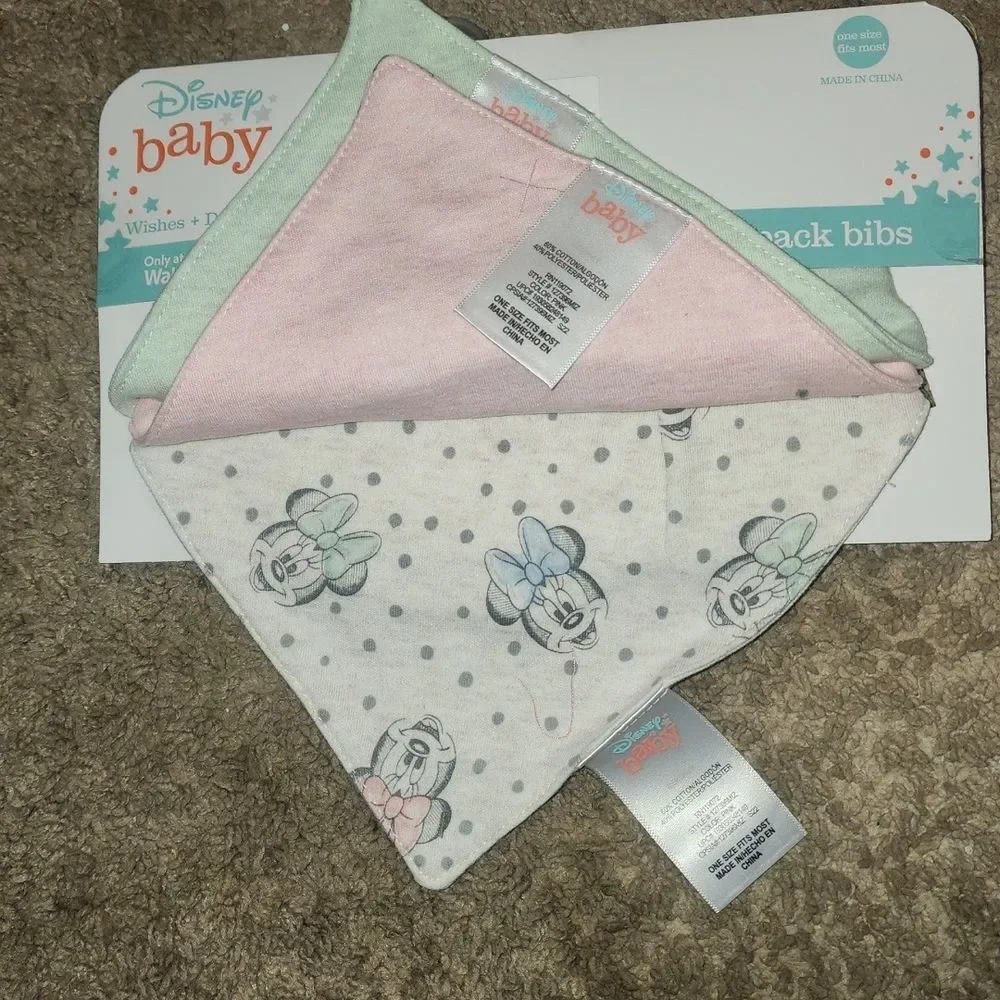 Minnie Mouse bibs 3-pack